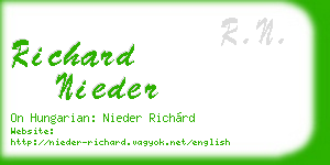 richard nieder business card